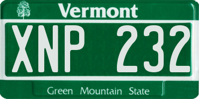 VT license plate XNP232