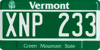 VT license plate XNP233