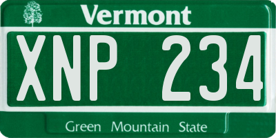 VT license plate XNP234