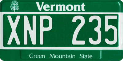 VT license plate XNP235