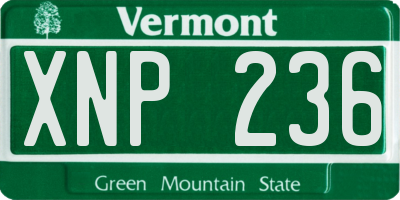 VT license plate XNP236