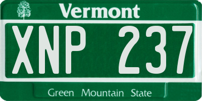 VT license plate XNP237