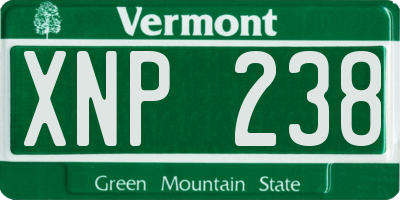VT license plate XNP238
