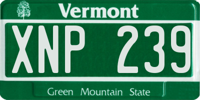 VT license plate XNP239