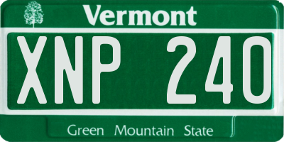 VT license plate XNP240