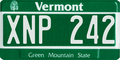 VT license plate XNP242
