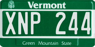 VT license plate XNP244