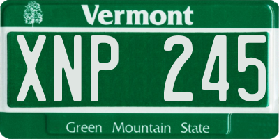 VT license plate XNP245