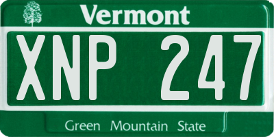 VT license plate XNP247