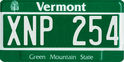 VT license plate XNP254