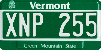 VT license plate XNP255