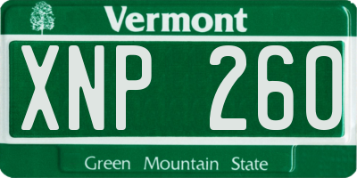 VT license plate XNP260