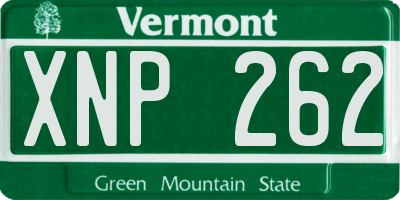 VT license plate XNP262