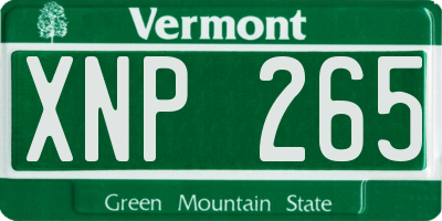 VT license plate XNP265