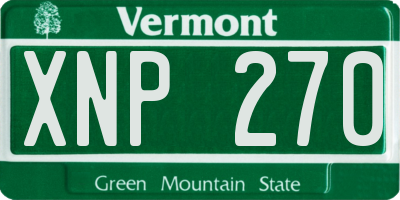 VT license plate XNP270