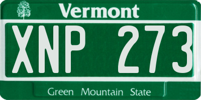 VT license plate XNP273