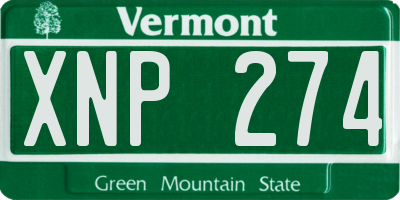 VT license plate XNP274