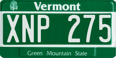 VT license plate XNP275