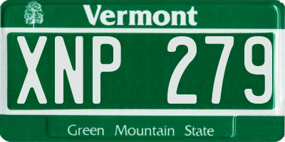VT license plate XNP279