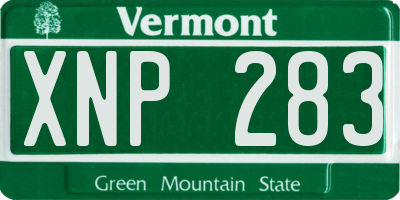 VT license plate XNP283