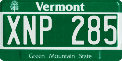 VT license plate XNP285