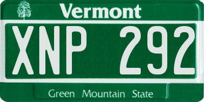 VT license plate XNP292