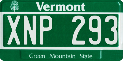 VT license plate XNP293