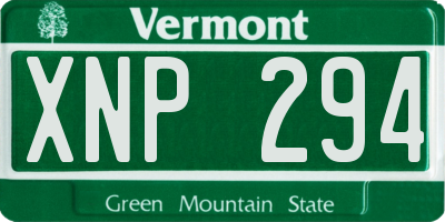 VT license plate XNP294