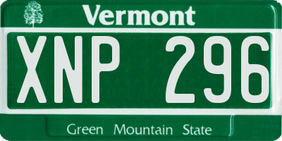 VT license plate XNP296