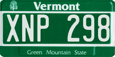 VT license plate XNP298