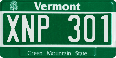 VT license plate XNP301