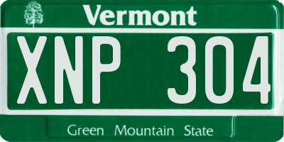 VT license plate XNP304