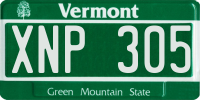 VT license plate XNP305