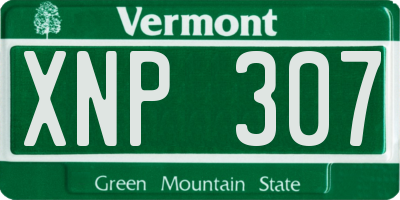 VT license plate XNP307