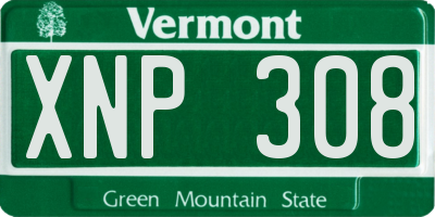 VT license plate XNP308