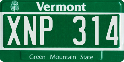 VT license plate XNP314