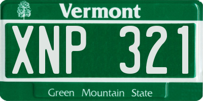 VT license plate XNP321