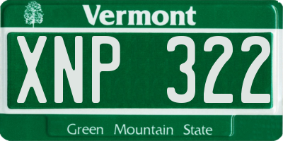 VT license plate XNP322