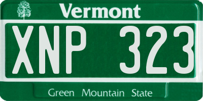 VT license plate XNP323