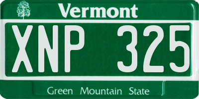 VT license plate XNP325