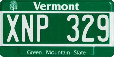 VT license plate XNP329