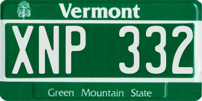 VT license plate XNP332