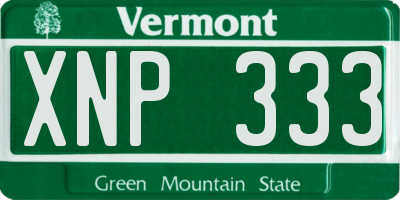VT license plate XNP333
