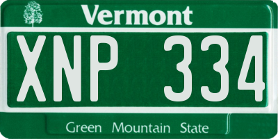 VT license plate XNP334