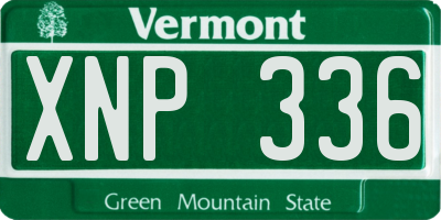 VT license plate XNP336