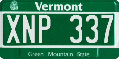 VT license plate XNP337