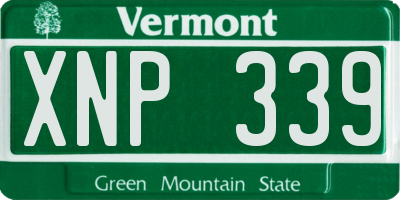VT license plate XNP339