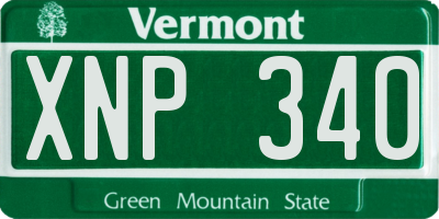 VT license plate XNP340