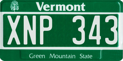 VT license plate XNP343