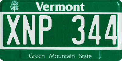 VT license plate XNP344
